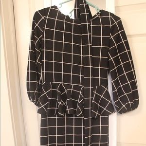 Small Peplum black and white dress